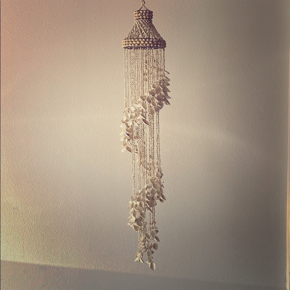 White Seashell hanging wind chime